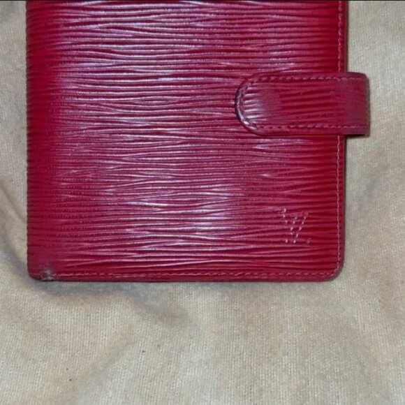 Louis Vuitton Porte Billets Red Epi Compact Bifold Snap Wallet Leather Vintage 1 - Picture 2 of 14